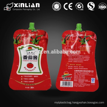 high quality aluminum foil stand up pouch for tomato ketchup/tomato sauce packaging bags with spout